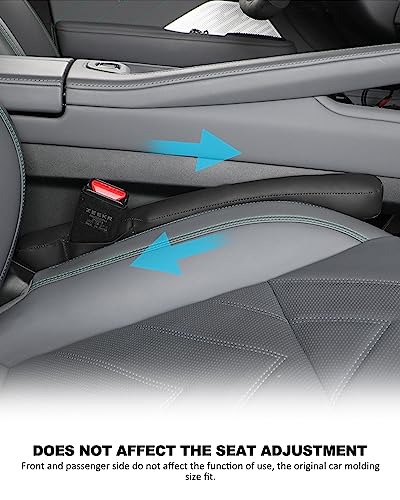 Car Seat Gap Filler Universal for Car SUV Truck Fit Organizer Fill The Gap Between Seat and Console Stop Things from Dropping 2Pcs - color: Black leather New