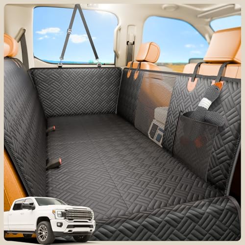 Dog Car Seat Cover for Back Seat, Hard Bottom Back Seat Extender, Back Seat Pet Cover for Dogs - Supports 400lbs, Back Seat Pet Cover, Dog Hammock for Full-Size Trucks/SUVs - size: Full-size Truck/SUV