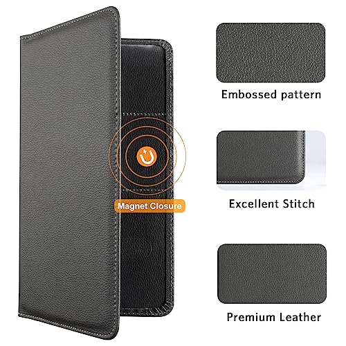 CoBak Car Registration and Insurance Holder - Vehicle Glove Box Car Organizer,Auto Truck Comparment Accessories Case with Magnetic Closure for Essential Document,Driver License,Cards - color: L-Pebbled Gray