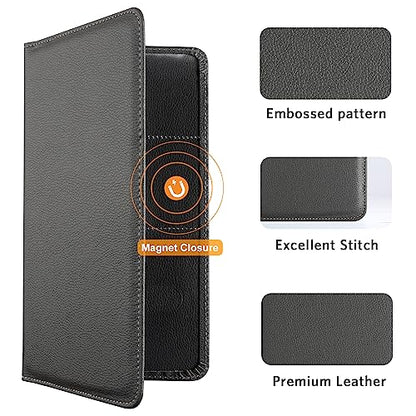 CoBak Car Registration and Insurance Holder - Vehicle Glove Box Car Organizer,Auto Truck Comparment Accessories Case with Magnetic Closure for Essential Document,Driver License,Cards - color: L-Pebbled Gray