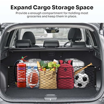 Canvcle Trunk Cargo Net for 2022-2025 2026 Hyundai Tucson Accessories Envelope Style Mesh Trunk Net Organizer and Storage Stretchable Adjustable Elastic Nylon Rear Cargo Netting with Hooks - style: for Hyundai Tucson