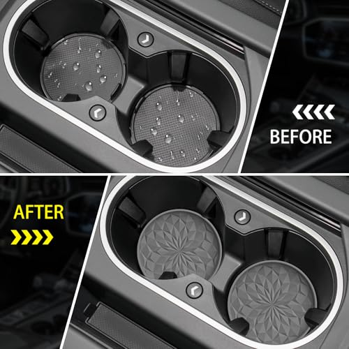 Car Coasters for Cup Holders [4 Pack] - 2.75In Silicone Auto Mug Mats - Universal Non-Slip Recessed Car Interior AccessoriesDeep Grey - color: 4pack-dark Grey
