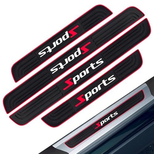4PCS Car Door Sill Protector, Car Door Edge Guards, Anti-Scratch Rubber Auto Sill Protection Trim, Auto Accessories Waterproof Threshold Cover Strips for Most Vehicles (Sports, 6cm Wide) - color: Sports, size: 6cm wide