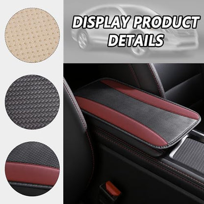 IHOTDER Stylish Car Center Console Cover,PU Leather Car Armrest Cover Prevent Scratches on Center Console,Universal Car Armrest Cushion Car Accessories Interior for Car SUV Truck (Burgundy) - color: Burgundy