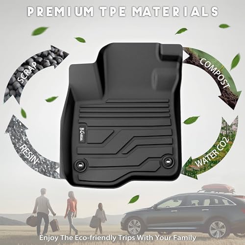 KARPAL Floor Mats for Honda CRV 2023 2024 2025 2026 (Include Hybrid), All Weather Protection TPE Floor Liners Accessories Car Mats, Front & 2nd Row & Trunk Mat (Upper Position)