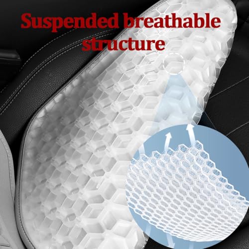 Gel Car Seat Cushion, Soft Cooling Honeycomb Non-Slip Vehicle Seat Bottom Mat for Long Sitting, Breathable Automotive Interior Chair Pad to Reduce Sweat, Universal for Truck SUV RV (Blue) - color: Blue