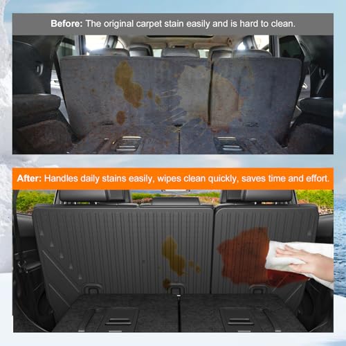 powoq 7 Seats Cargo Mat Compatible with 2016-2026 Dodge Durango Trunk Mat TPE 2nd Back Seat Protector Cargo Liner Trunk Liner Replacement for 2016-2026 Dodge Durango Accessories