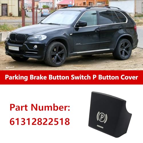 Parking Brake Button Switch P Button Cover Hand Brake P Decoration Cover Sticker for BMW X5 2007-2014 for BMW X6 2008-2014 Replacement 61312822518 1Pcs