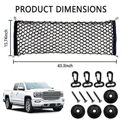 Car Rear Cargo Net with Good Elasticity&Tensile Strength Trunk Net Organizer for SUV Truck,Ideal Car Net Keeps Overlanding Accessories (L 43.3''x15.74'') - color: L 43.3''x15.74''
