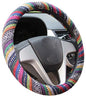 Small Ethnic Style Coarse Flax Cloth Automotive Steering Wheel Cover Anti Slip and Sweat Absorption Auto Car Wrap Cover (14''-14.25, B) - color: B, size: 14 - 14.25 inches