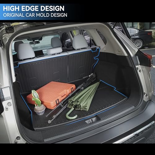 Cargo Mat Combo Set for Nissan Rogue 2021-2026 (Not for Rogue Sport) All Weather Trunk Liner and Seat Back Protectors Upgrade Cargo Accessories - style: 13) for Nissan Rogue 2021-2025 Cargo Liner & Seat Back Mat