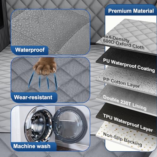 Dog Car Seat Cover for Back Seat - Waterproof Pet Hammock with Embedded Insert Door Protectors (Large for Full-Size Trucks, Large SUvs) - size: Large for Full-Size Trucks, Large SUvs