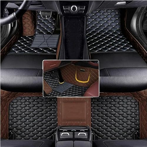 Floor Mats for Cars, All-Weather Mats, Waterproof Trim-to Fit Automotive Floor Mats for 99.9% Cars Sedan Trucks SUV, Custom Floor Liner Car Accessories (Coffe Black Beige) - color: Coffe Black Beige