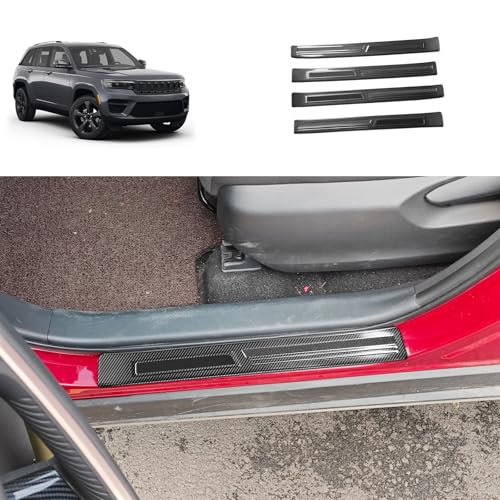 Entry Guards Cover Compatible with Mazda New CX-70 CX70 2025 2026 Outside Door Sills Guard Sills Protector Trim Interior Car Accessories Stainless Steel 4PC(Carbon Fiber Style)