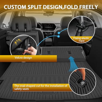 Floor Mats for 2024-2026 Chevy Trax/Buick Envista Car Mats, All Weather TPE Custom Upper Position Cargo Liner Seat Back Covers Protectors Full Set Car Accessories - size: 2)Chevy Trax/Buick Envista｜24-26｜Full Set
