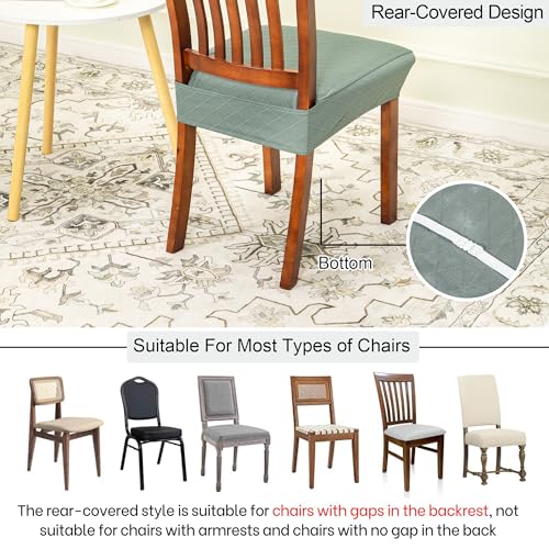CRFATOP Waterproof 4pcs Dining Chairs Seat Covers with Soft Bench Chair Cover Stretch Kitchen Chair Slipcover Washable Seat Cushion Slipcover Protector for Hotel Ceremony Banquet Wedding,Green - color: Jacquard Green