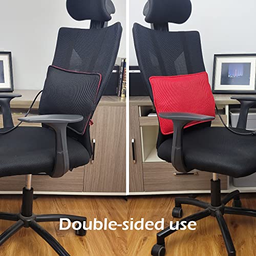 Inflatable Lumbar Support Pillow for Office Chair and Car Seat, Back Support Cushion with Air Pump for Reducing Lower Back Pain