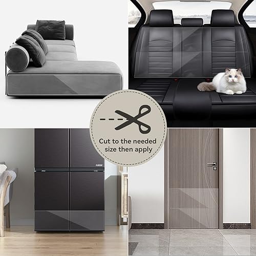 Cat Anti Scratch Tape (11.8" x 197") Transparent Anti Cat Scratch Furniture Protector, Wear and Scratch Resistant Cat Scratch Deterrent Sticky Paws Tape for Carpet, Sofa, Couch, Door