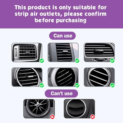 20PCS Car Vent Outlet Trim, Waterproof Car Air Conditioner Decoration Strip for Vent Outlet, Flexible Bendable Auto Air Conditioning Vents Decorative Strip, Universal for Most Vehicles(Purple)