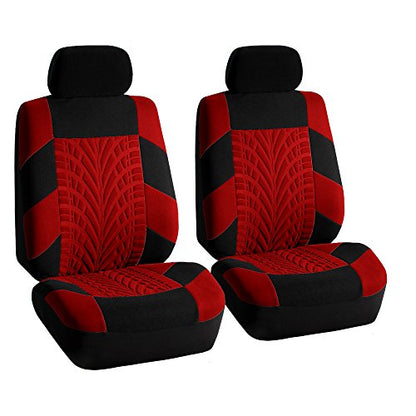 FH Group Full Set Travel Master Car Seat Covers, Airbag and Split Rear Car Seat Cover Universal Fit Interior Accessories for Cars Trucks SUV, Automotive Seat Covers, Red - color: Red, style: Full Set