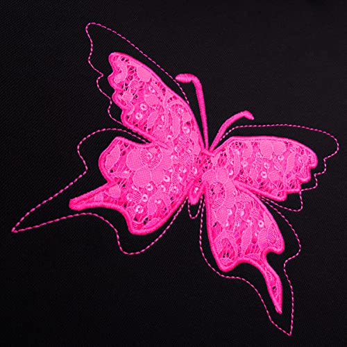 Flying Banner Butterfly car seat Covers ful Set Fashion Universal Lady Woman Female Rear Bench Split Colorized (Black Rose Red, Full Set - Lace) - color: Black Rose Red Lace, size: Full set