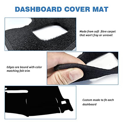 Dashboard Cover Compatible with 2007-2013 Chevy Silverado GMC Sierra with Two Glove Boxes Dash Cover Mat Black Premium Carpet - size: 2007-2013 Silverado and Sierra