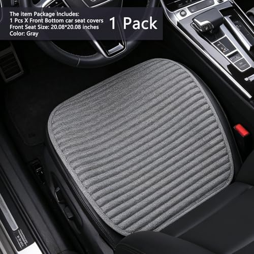 Car Seat Covers, Bottom Car Seat Cover Cloth,Front Seat Only Universal Car Seat Cushion Buckwheat Hulls Car Seat Pads Mat for Auto Driver Ventilated Breathable Comfortable(Gray) - color: Gray