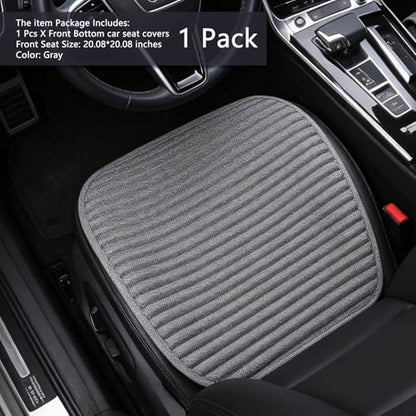 Suninbox Car Seat Covers, Bottom Car Seat Cover Cloth,Front Seat Only Universal Car Seat Cushion Buckwheat Hulls Car Seat Pads Mat for Auto Driver Ventilated Breathable Comfortable(Gray) - color: Gray