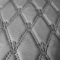Quilted Foam Vinyl Fabric King Crown Classic Pattern with 0.23" Sponge Backing, 59" W × 39" L Faux Leather Fabric for Car Headliner, Furniture Upholstery, Diamond 2" x 3" (King Crown-Black) - color: King Crown-black