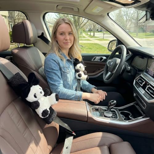 UNICOLD Soft Auto Seat Belt Cover Seatbelt Shoulder Pad Cushions 2 PCS for a More Comfortable Driving Universal Fit for All Cars and Backpack Cute Panda