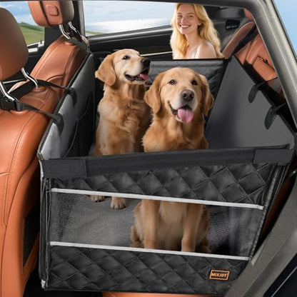 MIXJOY XL Dog Car Seat for Large Medium Dogs, Back Seat Extender for Pets, Waterproof Pet Carseat for Medium Sized Dog, Hammock for Pet, with Storage Pocket for Cars/SUV/Truck(XL) - size: XL