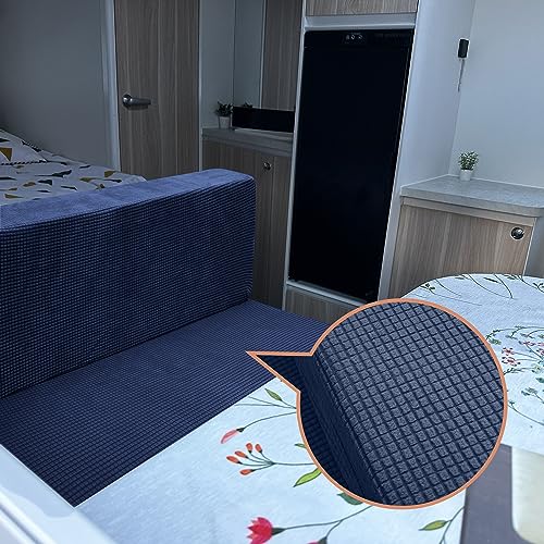 Tlswshsy RV Dinette Cushions - Stretch Sofa Seat Slipcovers - Washable Loveseat Sofa Furniture Protector for RV Camper Car Bench (Blue 2 Backrest & 2 Bench Covers) - color: Blue
