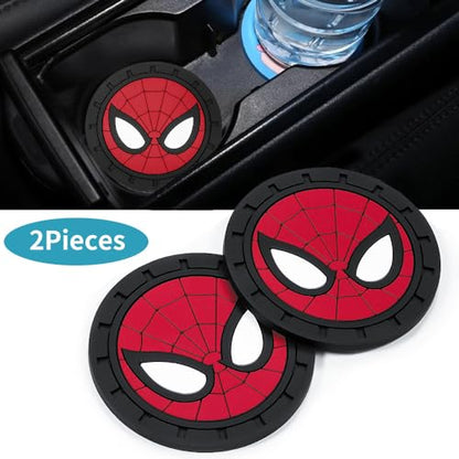 Spider Man Car Cup Holder Coasters for Marvel Fans, The Spider Man Car Coasters for Car Cup Holder Insert,Silicone Non-Slip Car Cup Mat,2.75'' - color: Bd-zhizhuxia
