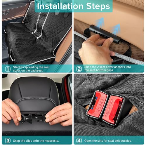 Dog Car Seat Cover Compatible with Audi A4 A5 A3 Q3 Q5 A6 Back Seat Accessories, Waterproof Pet Bench Backseat Covers with Non-Slip Backing - 2026 New