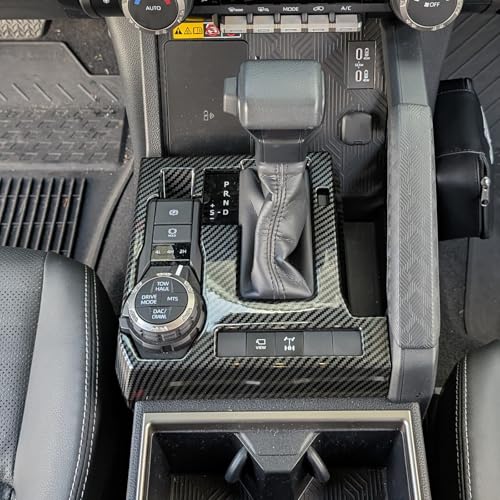 for Toyota Tacoma 2024 2025 and 4Runner 2025 Interior Accessories Center Console ABS Shift Panel Cover Decor Dashboard Trim (Carbon Fiber Grain, Shift Panel Cover) - color: Carbon Fiber Grain, size: Shift Panel Cover