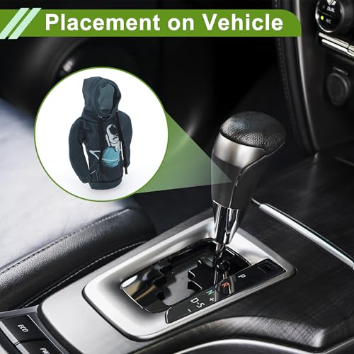 Universal 15.5x11cm/6.1"x4.33" Gear Shift Knob Cover Decoration Stick Shifting Handle Protector Polyester 1 Pc Hoodie Style Blue Navy Blue