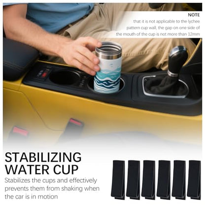 6PCS Car Cup Holder Insert Stabilizer,Anti-Shake Silicone Cup Holder Coasters for Car Stabilizer with Curve Design,Self-Adhesive Cupholder Insert for Cars Stabilizing Water Cups