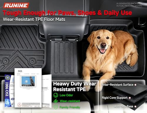 Floor Mats for Ford Escape 2020-2023 2024 2025 2026 (Not for Hybrid), All Weather Protection Custom Floor Mats Trunk Cargo and Car Windshield Cover Set for Car Accessories,Car Floor Liners Set
