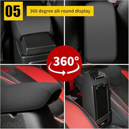 AOMSAZTO Armrest Covers for 2015-2019 Hyundai Sonata Carbon Fiber - color: black-3