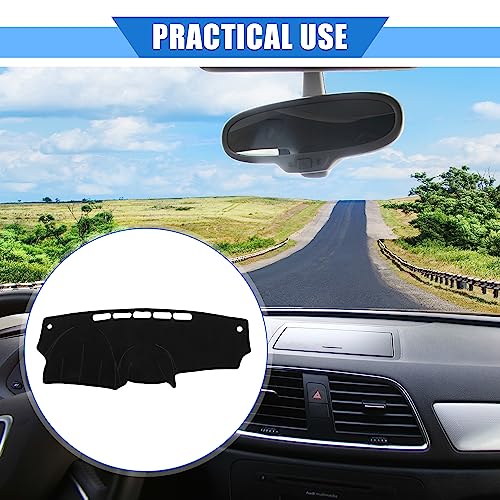Car Dashboard Cover Compatible for Nissan Versa 2012-2018, Protective Polyester Black Center Console Interior Trim Dash Cover Mat Pad