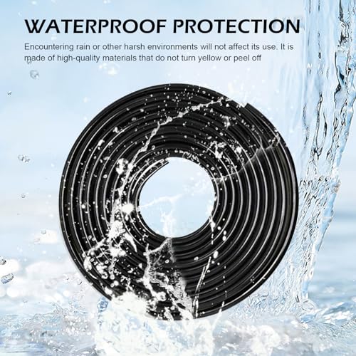 Car Door Edge Guards, 16ft Rubber Seal Car Door U-Shape Edge Protective Trim, Universal for Most Cars (Black) - color: Black