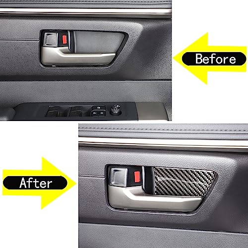 Toyota Tundra/Sequoia 2022-2024 Non-Marking Car Door Bowl Protector - Real Carbon Fiber 3D Sticker, Scratch Protective Film - size: Inner Door Handle Bowl Sticker