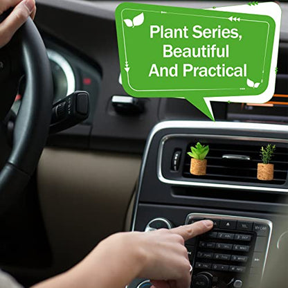 4 Pcs Succulent Air Vent Clip Car Accessories Cute Plant Green Decoration Boho Car Accessories Gift Air Freshener for Women Girl Man Father Mini Artificial Plant for Interior Clips Diffuser
