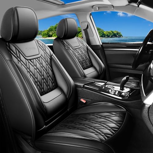 Car Seat Covers Compatible with Subaru WRX 2015-2025 2026 - Full Set 5 Seats Luxury Leather All-Weather Seat Cushions & Protectors, Waterproof & Breathable, Airbag Compatible (Black) - color: Full Set-Black-06, size: For Wrx 2015-2026