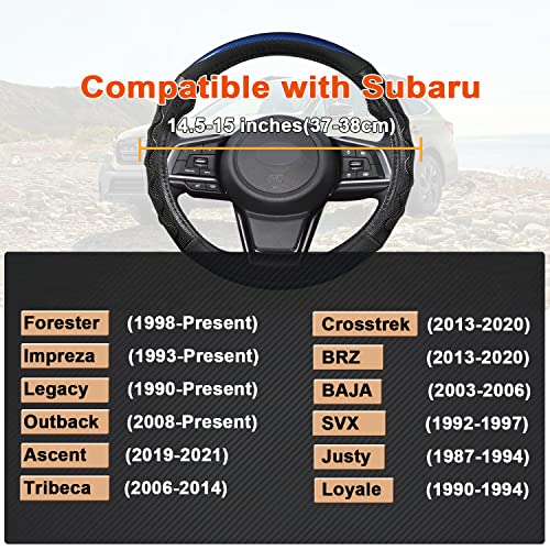 GIANT PANDA Steering Wheel Cover for Subaru Forester, Car Steering Wheel Cover for Subaru Outback and Crosstrek - Blue - color: Blue