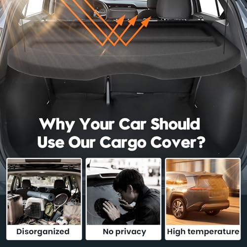 Powerty Cargo Cover for 2018-2024 Nissan Kicks Trunk Cover Cargo Cover Board Trunk Security Shield Shade for 2018-2024 Kicks Accessories - size: 3) Nissan Kicks | 2018-2024