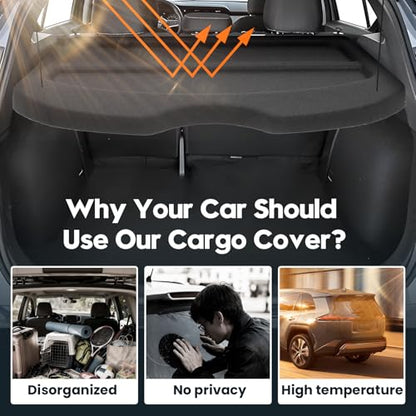 Powerty Cargo Cover for 2018-2024 Nissan Kicks Trunk Cover Cargo Cover Board Trunk Security Shield Shade for 2018-2024 Kicks Accessories - size: 3) Nissan Kicks | 2018-2024