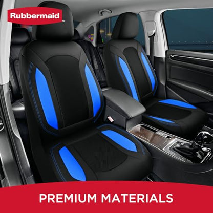 Rubbermaid Leather Mesh Car Seat Covers, Breathable Air Mesh Front Seat Cover, Universal Fit Slip-on Design, Airbag Compatible, Automotive Seat Protector for Most Cars, SUVs, Trucks, Vans-Blue - color: Blue