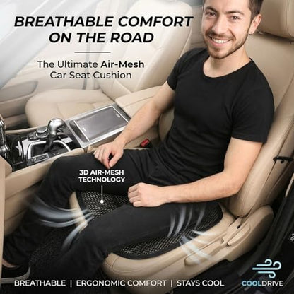 acdiac Summer Cool 3D Air Mesh Breathable Vented Car Seat Cushion Pad,Universal Auto Back Cooling Ventilated Seat Cover for Car SUV Truck Van Pickup for Driving Seat(Black, 1 Pack seat pad) - size: 1 pack seat pad