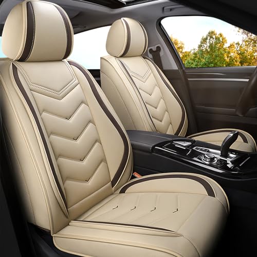 Car Seat Covers for Lexus RX 350 2007-2026, Premium Nappa Leather Car Seat Cover, Stylish Sport Seat Covers， Automobile Seat Cover Sets.(Standard 2 Seats/Beige) - color: Beige, size: Standard 2 Seats